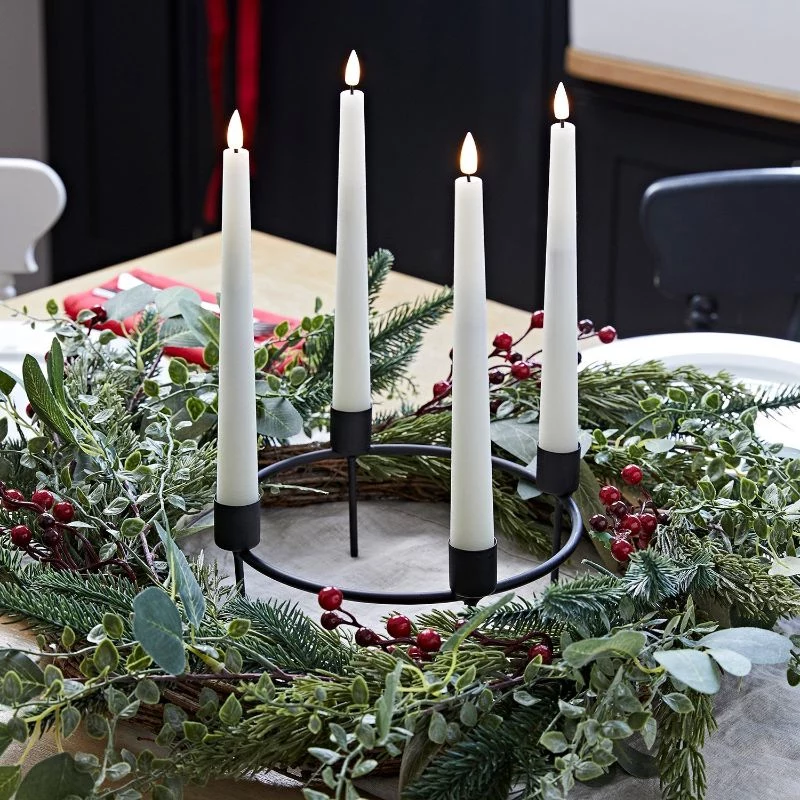candlestick diy advent wreath greenery