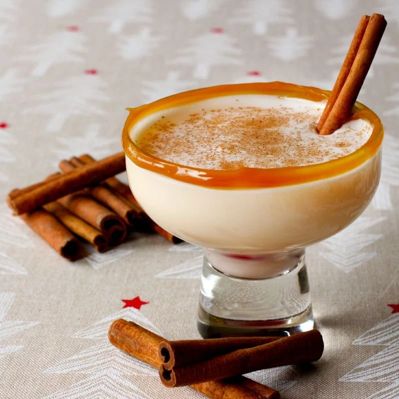 caramel around the rim of glass what is eggnog