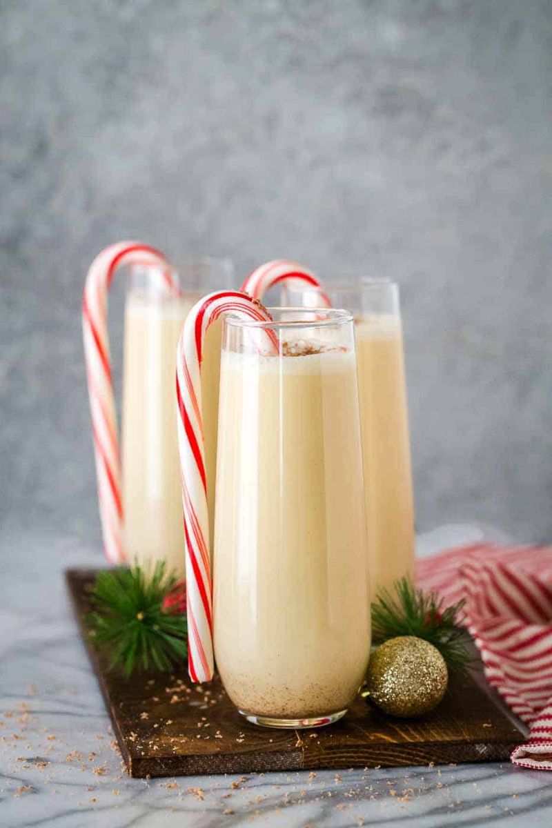 chocolate peppermint eggnog recipe with candy cane
