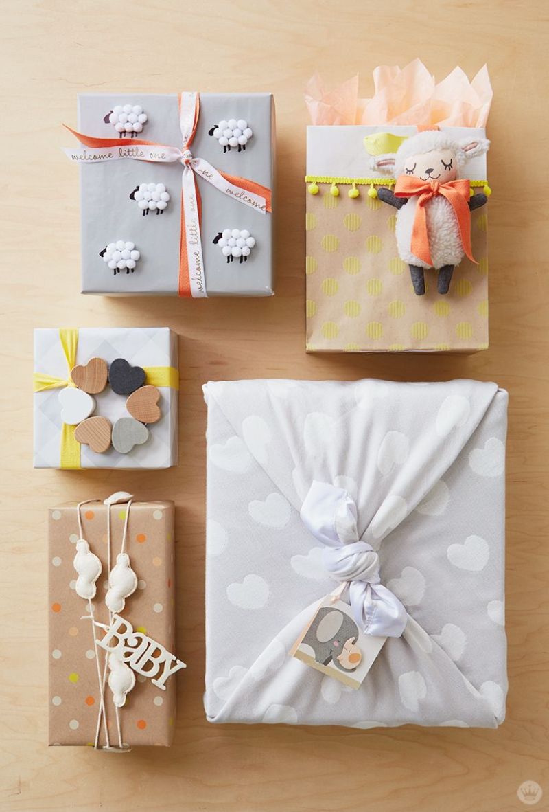 different baby shower gift wrapping ideas