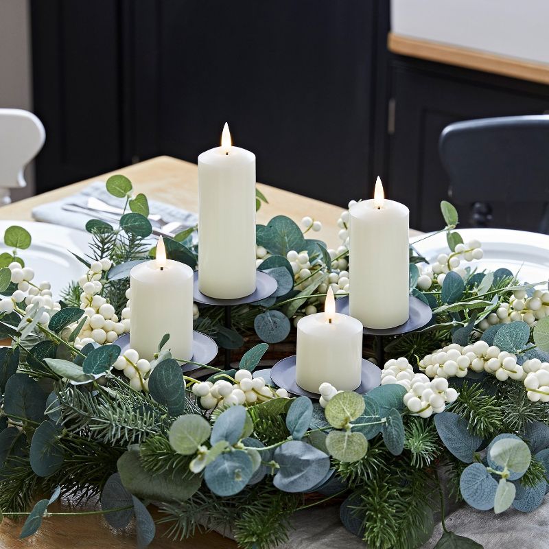 eucalyptus diy advent wreath on table