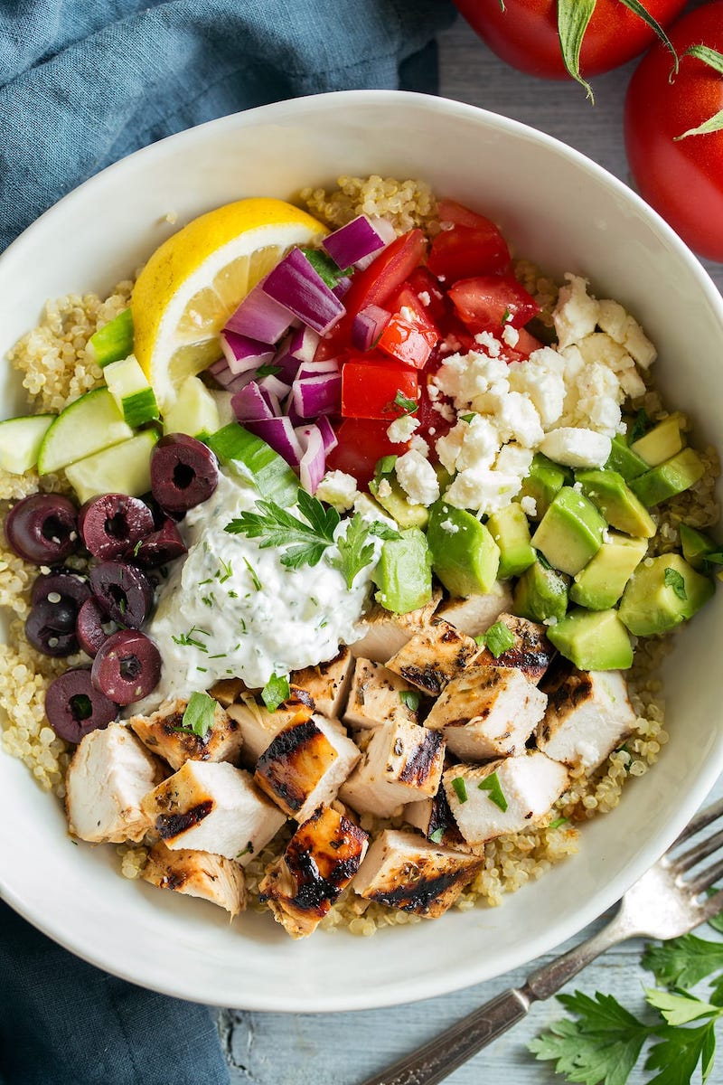 grilled greek chicken quinoa bowls easy delicious leftover chicken breast recipes