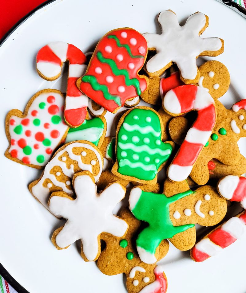 homemade gingerbread cookies with icing