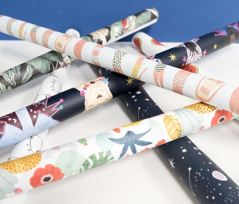 how to make a wrapping paper bag with colorful patterns and designs