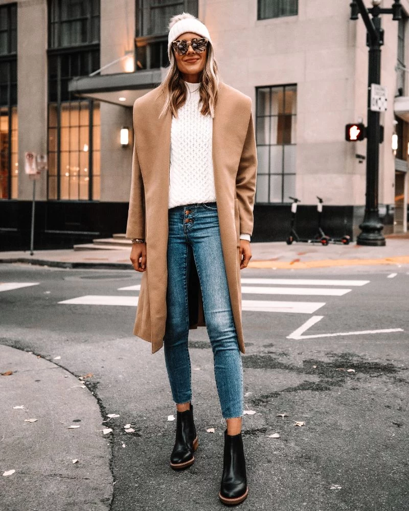 jeans date night outfit ideas long coat