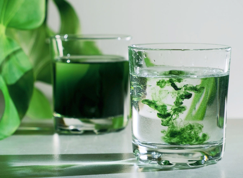 liquid chlorophyll in water for clear acne free skin and more energy
