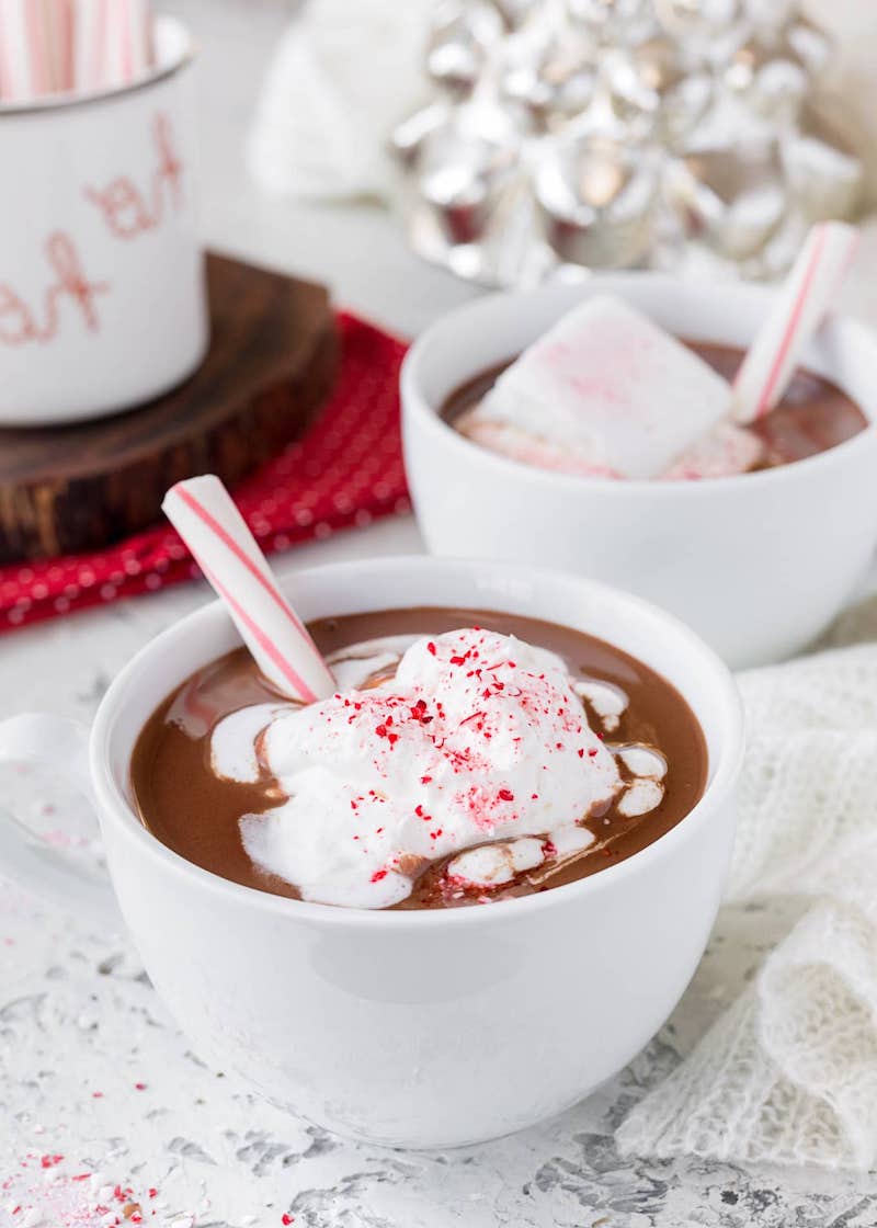 list of tasty warm christmas drinks peppermint hot chocolate