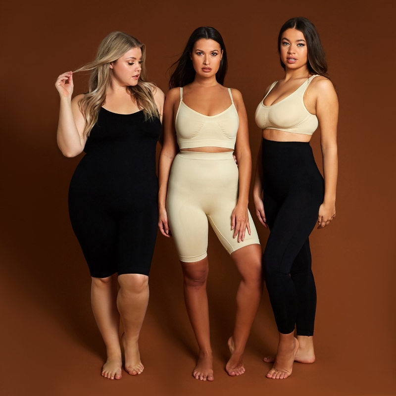 shapewear worn by three women