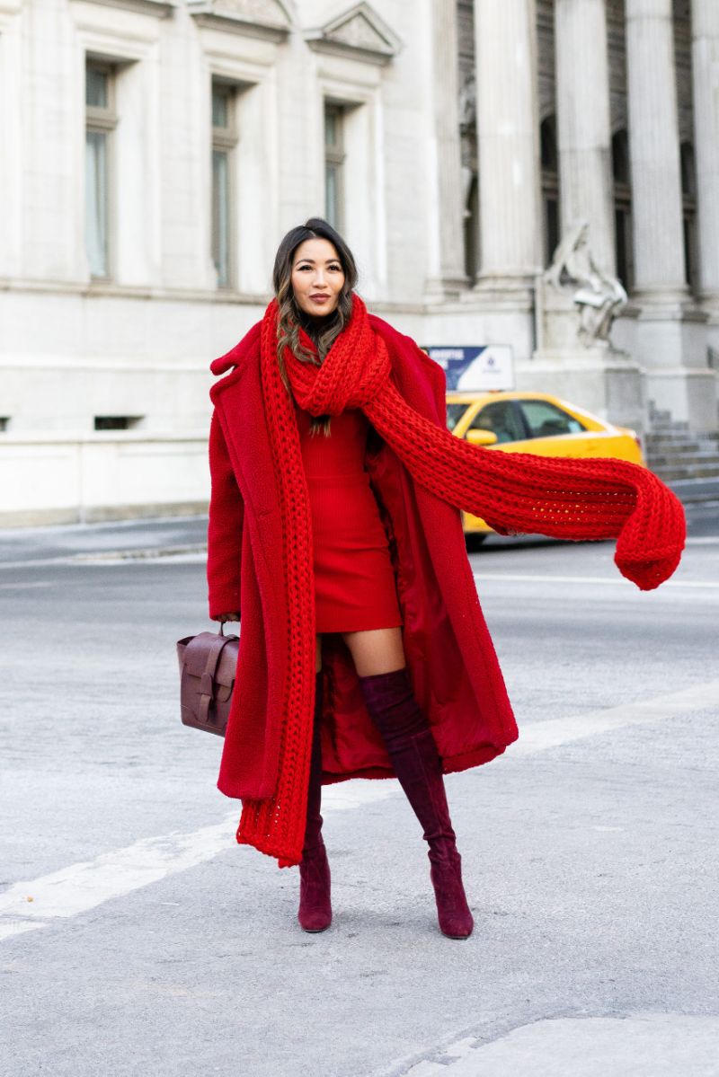 winter outfits 2021 in all red