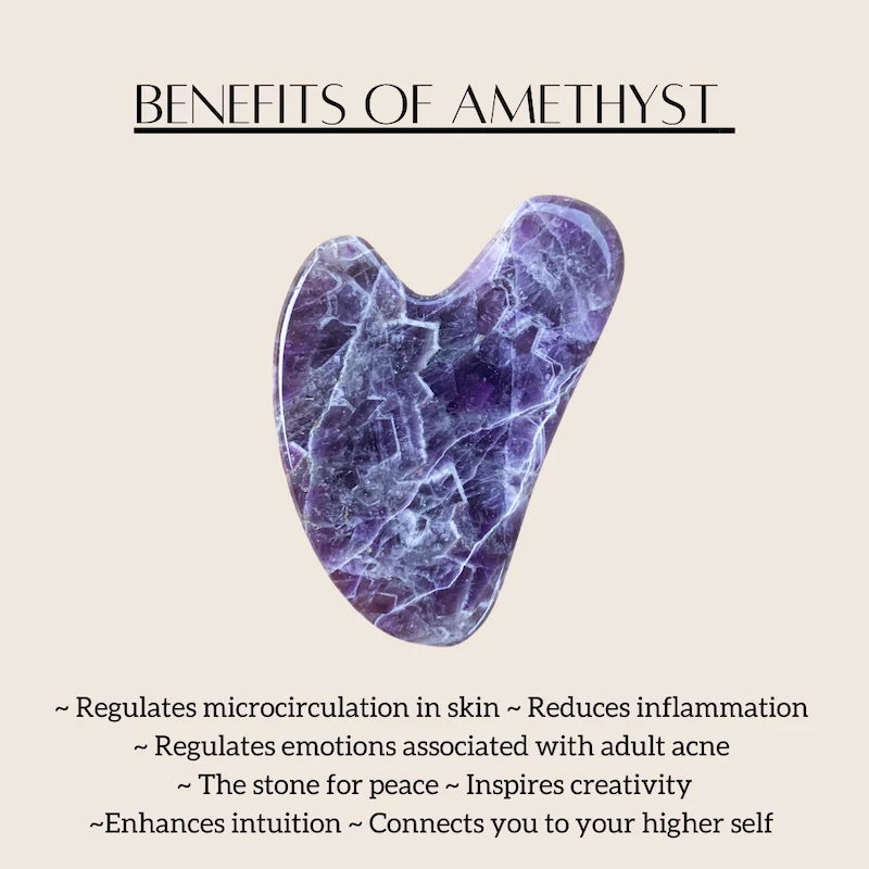 amethyst gua sha stone benefits for glowing healthy skin