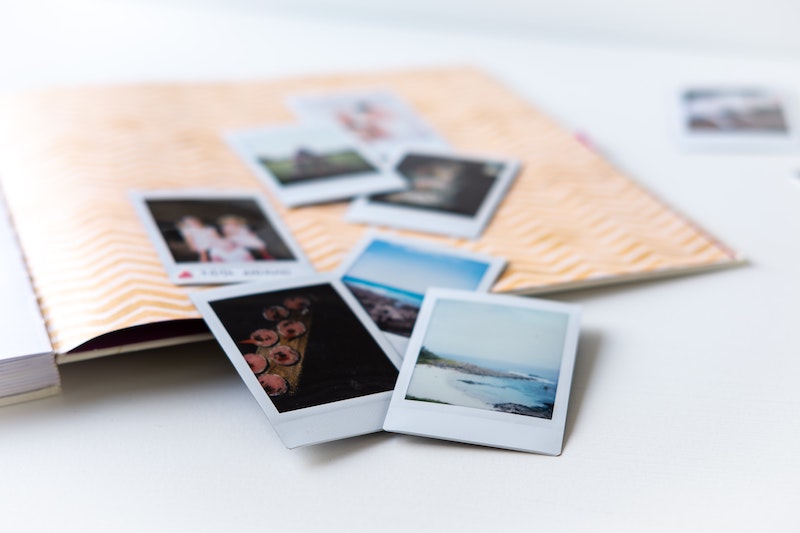 creative valentines gift series of poloroid photographs in an album