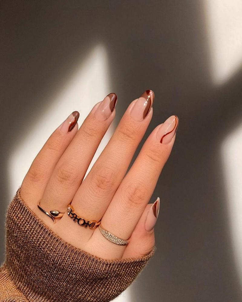 easy spring nail designs minimalism nail art in brown