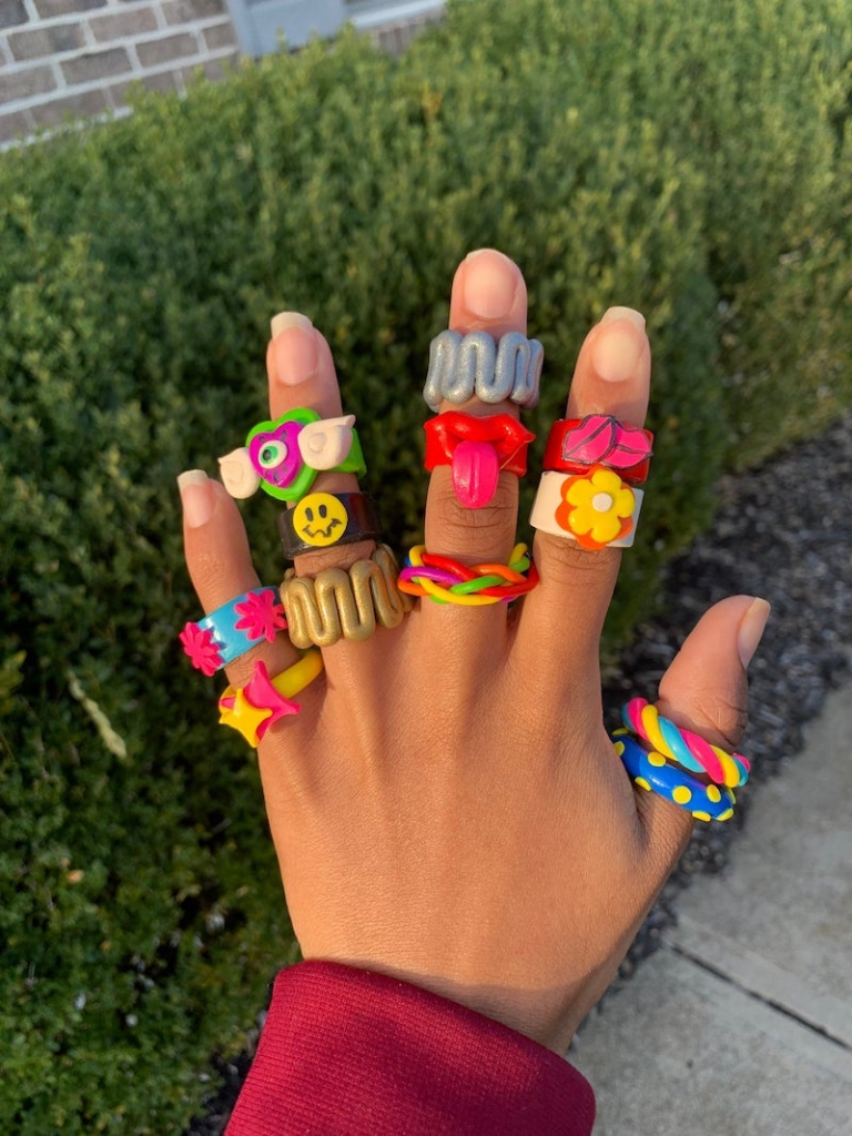 How to Make Funky Clay Rings Easy TikTok DIY