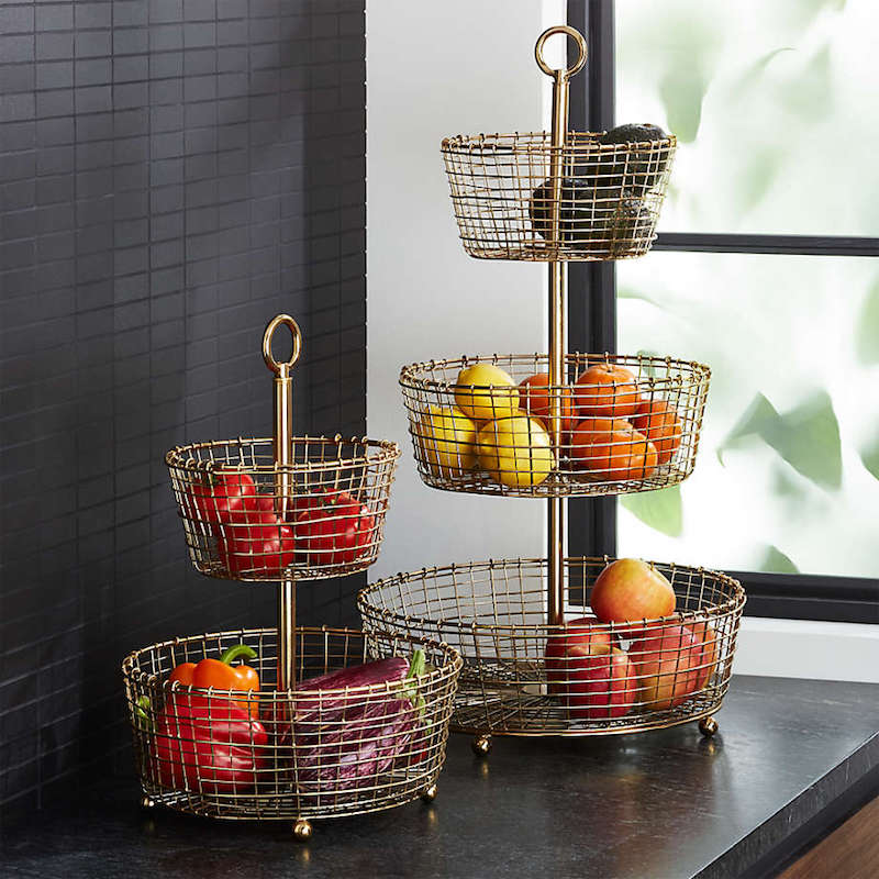 kitchen counter shelf three tier wire basket