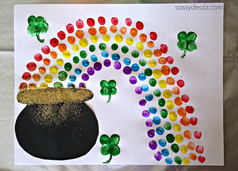 leprechaun craft pot of gold fingerprint craft