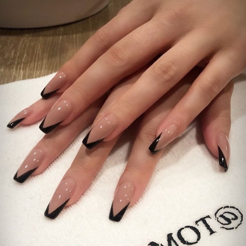 minimalist nail art stiletto illusion coffin nails