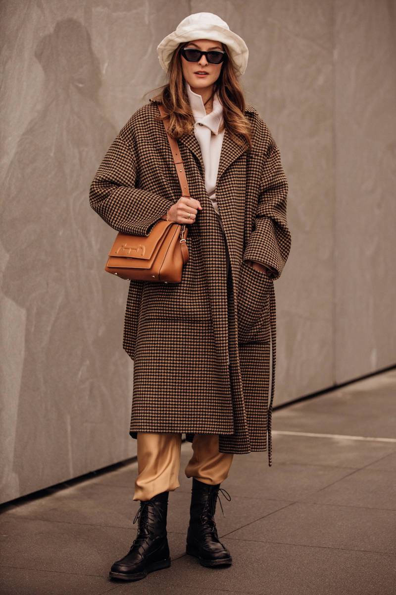 nyc winter outfits hat with long wool coat outfit