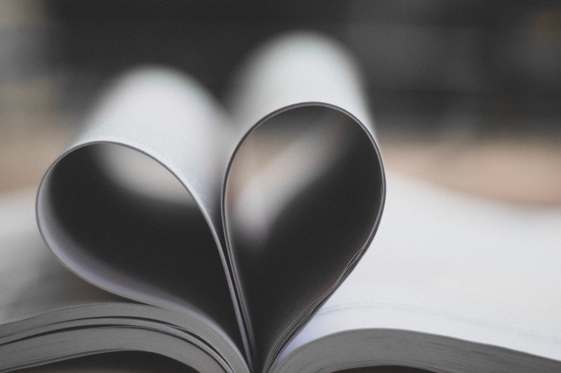 personalised valentines gift book pages in the shape of a heart