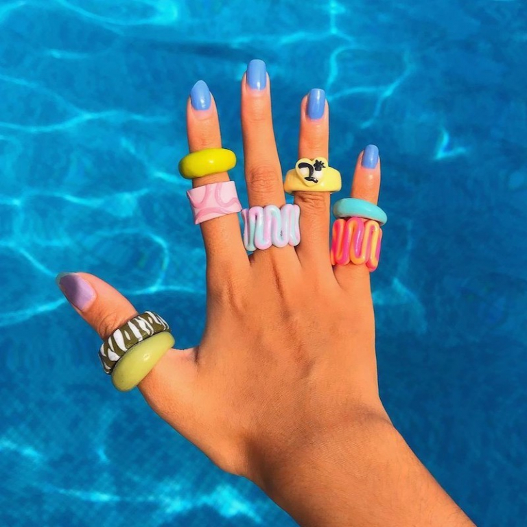 How to Make Funky Clay Rings Easy TikTok DIY