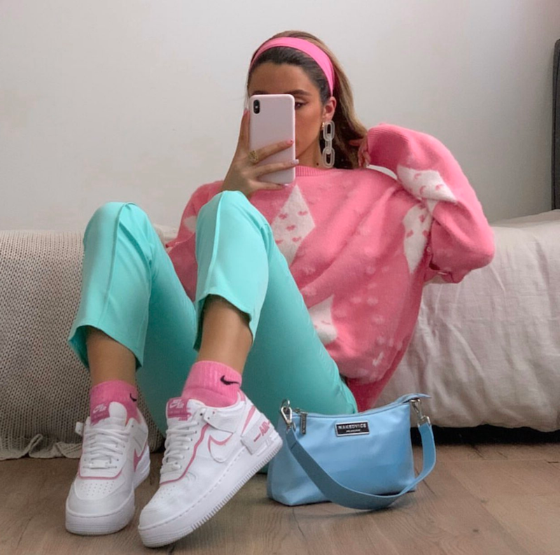 pretty aesthetic girl colorful soft girl outfit