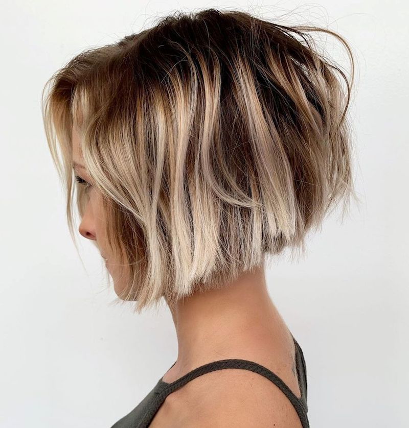 short layered hairstyles a blond with an inverted blunt cut