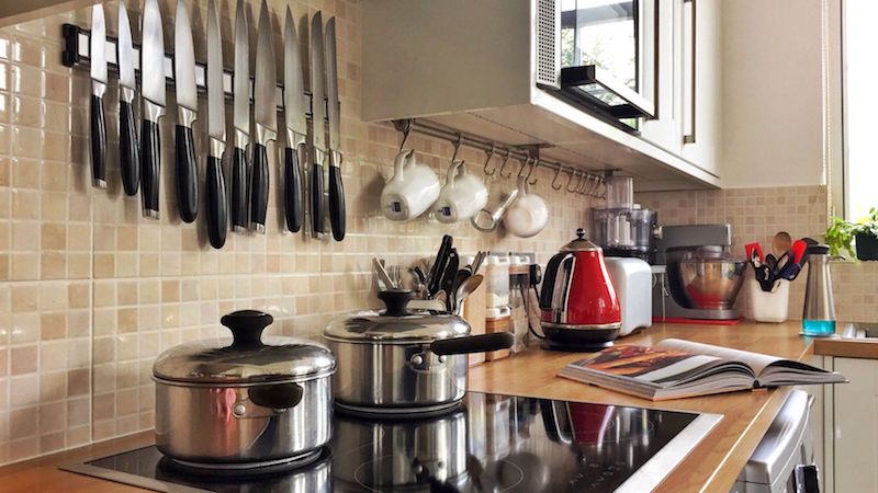 small kitchen organization ideas knife rack