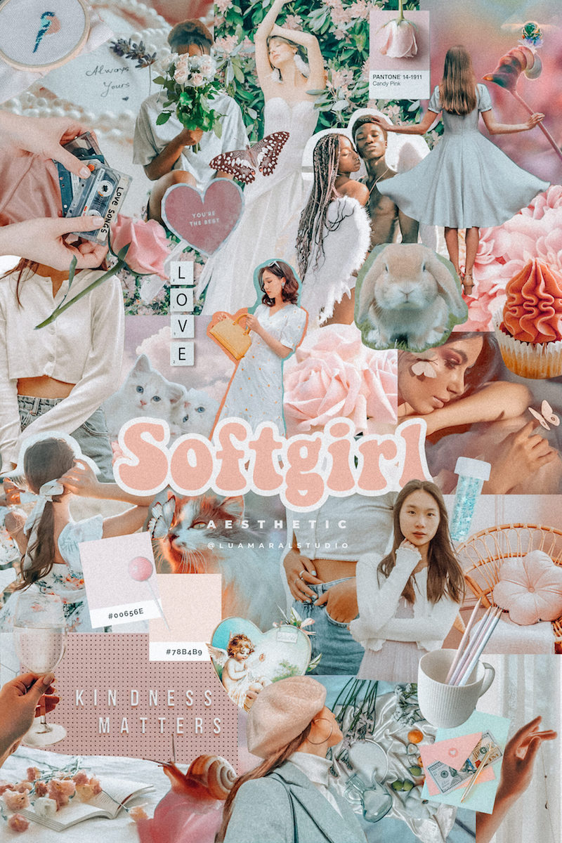 soft girl aesthetic clothes collage of soft girl things