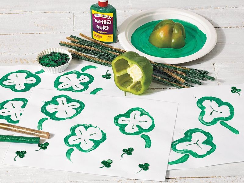 st patrick's day activities for preschoolers pepper printed shamrocks