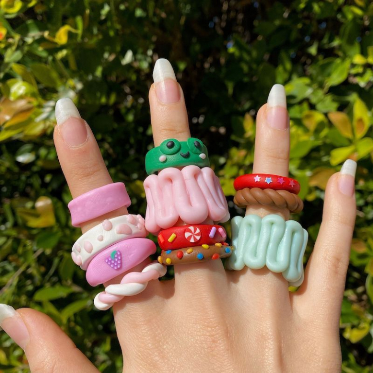 How to Make Funky Clay Rings Easy TikTok DIY