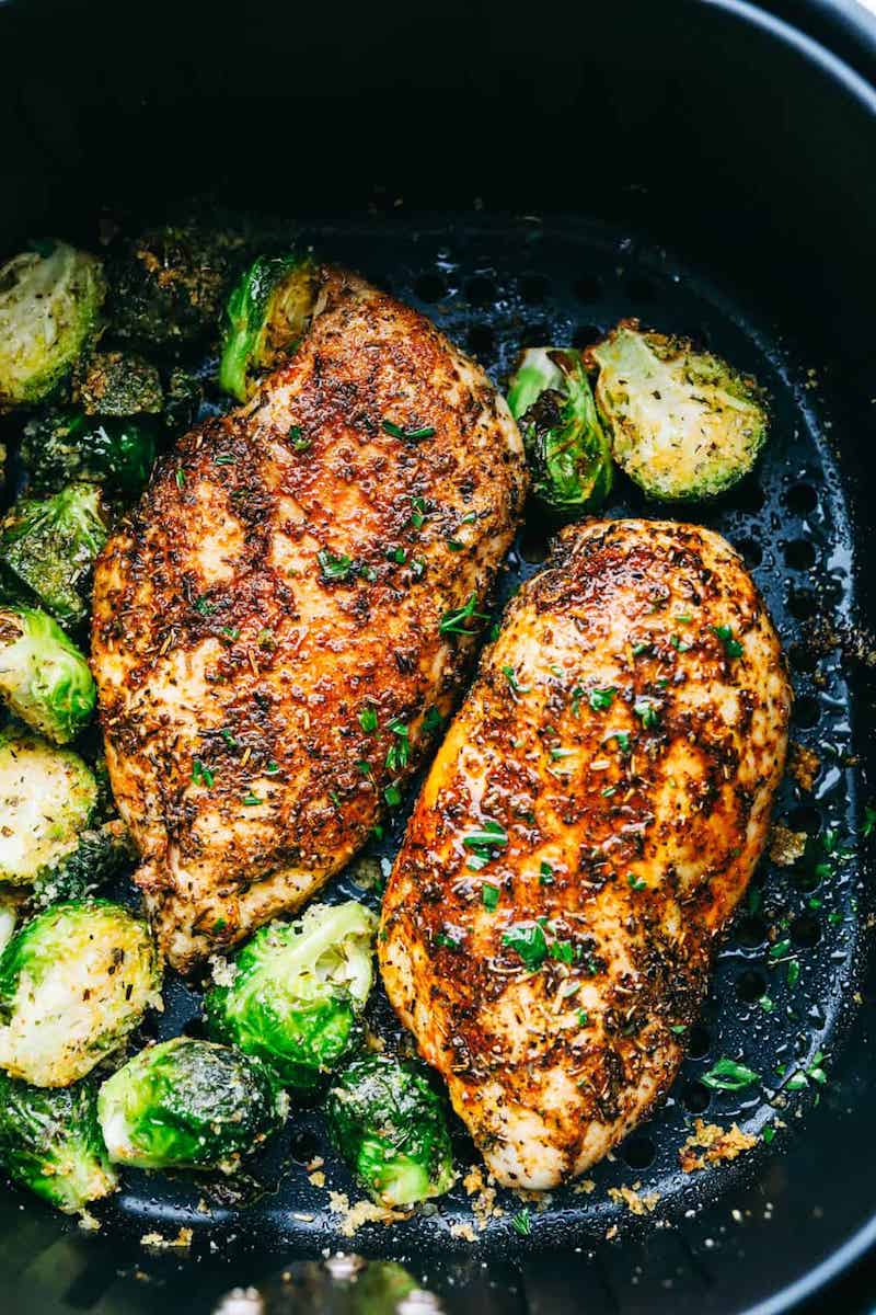 air fry raw chicken air fryer chicken with brussels sprouts