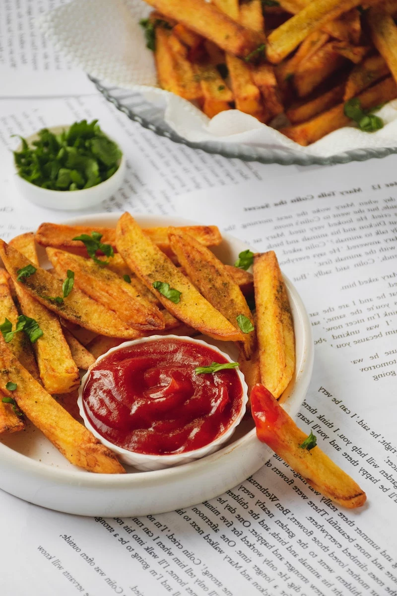 air fryer recipes potatoes fries with ketchup