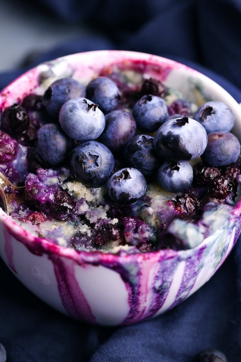 blueberry mug cake vegan easy microwave desserts