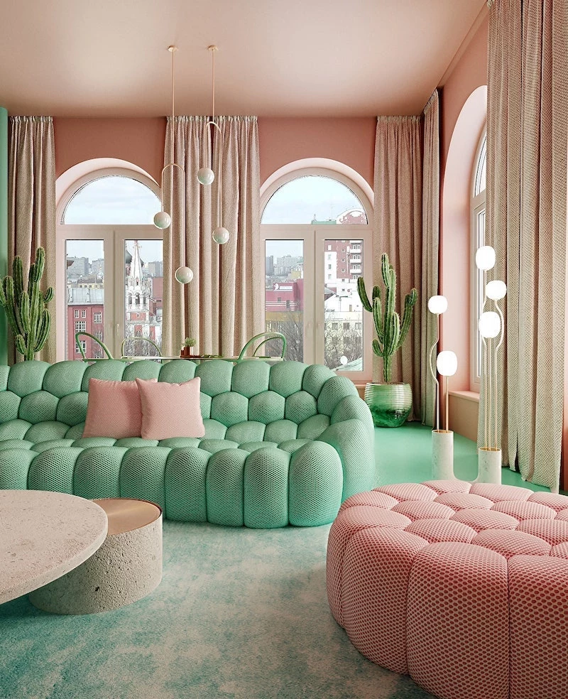 colorful and unique home designs pink