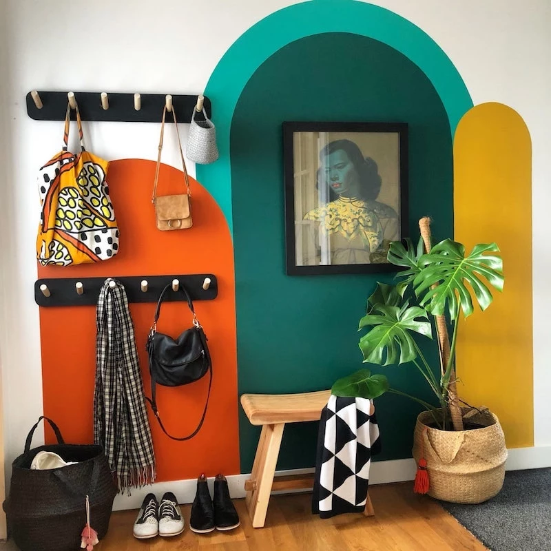 colorful home decor hallway design idea
