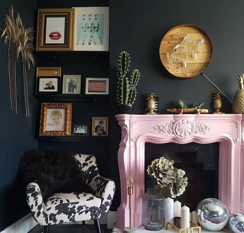 how to decorate a fireplace pink painted fireplace