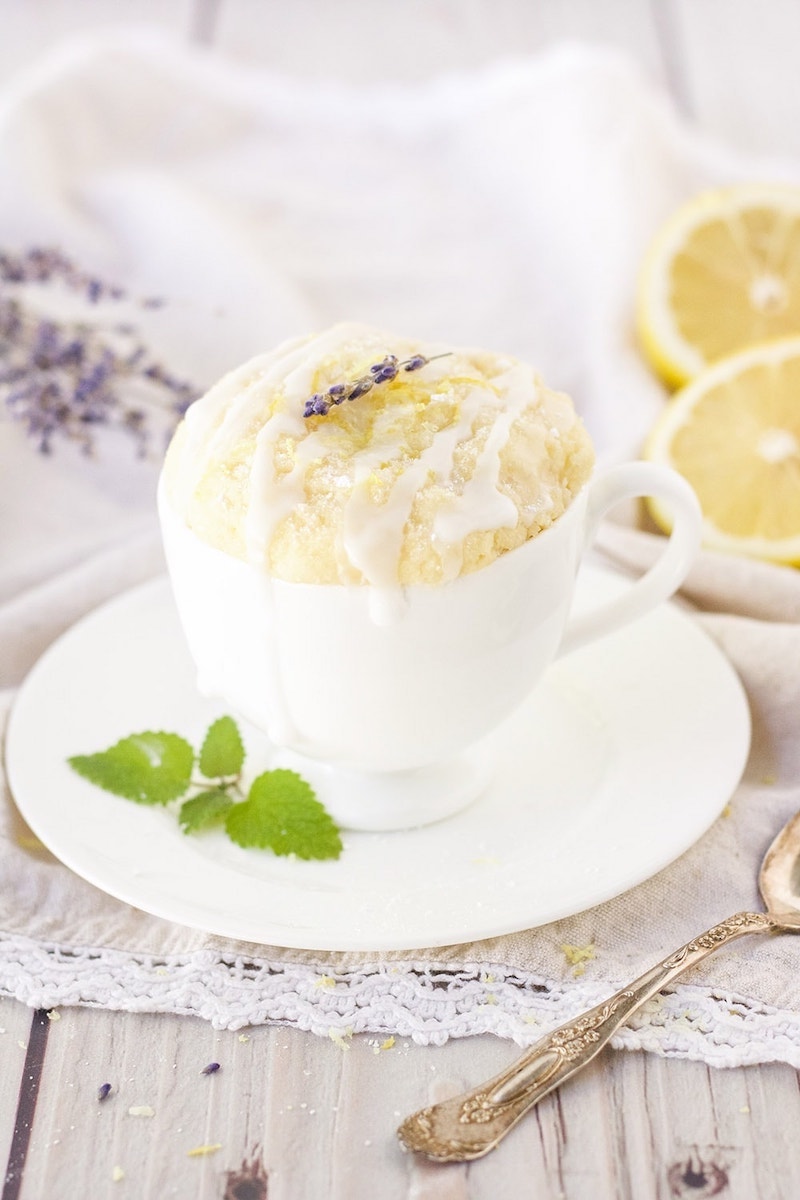 lemon lavender mug cake gluten free mug cake