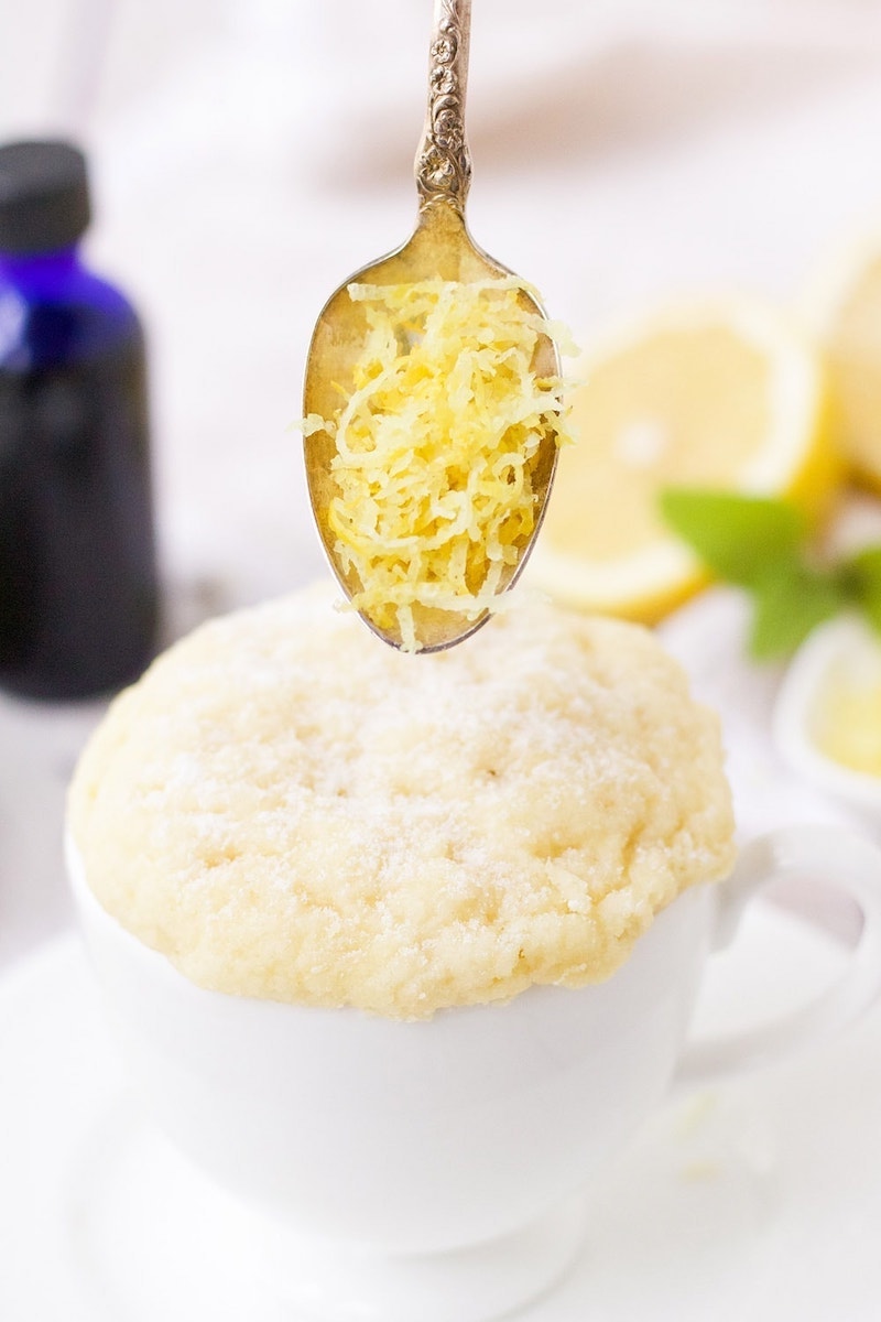 lemon lavender mug cake low calorie desserts under 100 calories