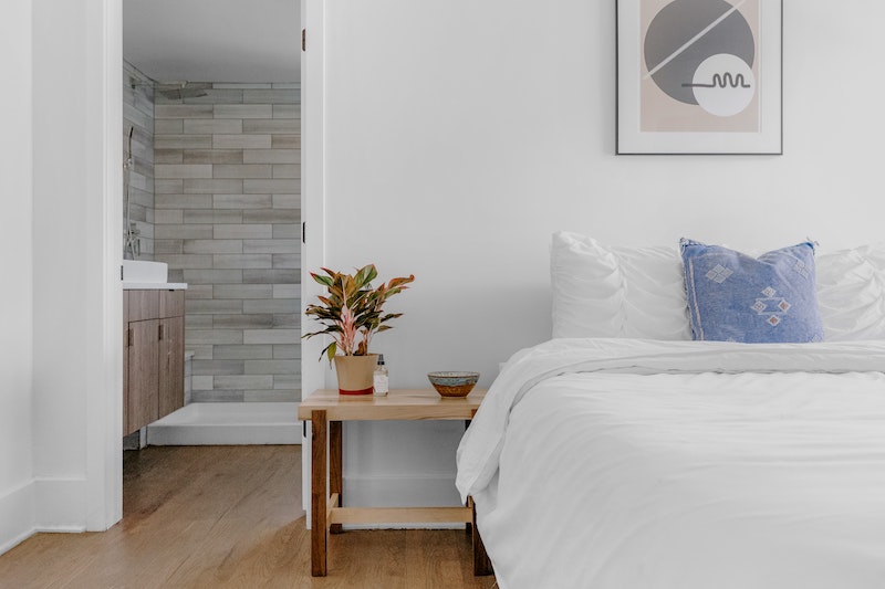 modern bed design plain white bedrrom