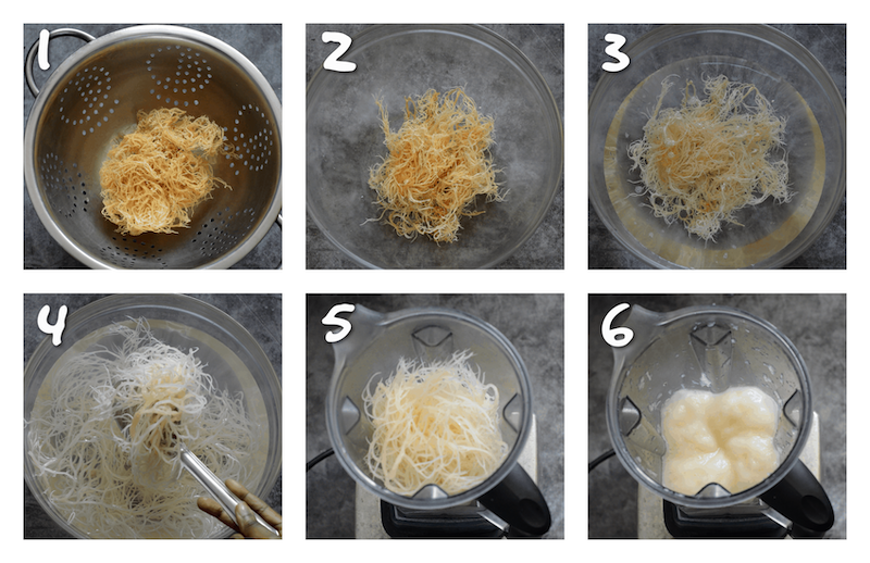 process of making the sea moss gel