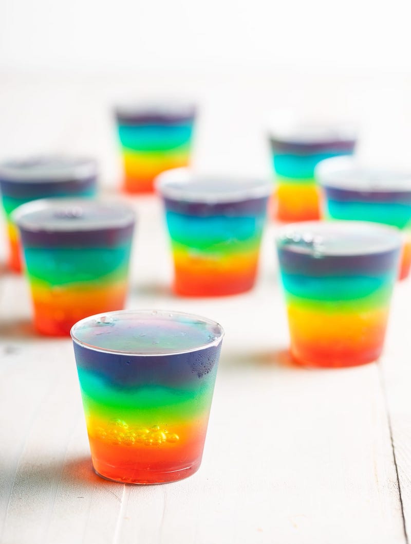 rainbow jello shot glasses