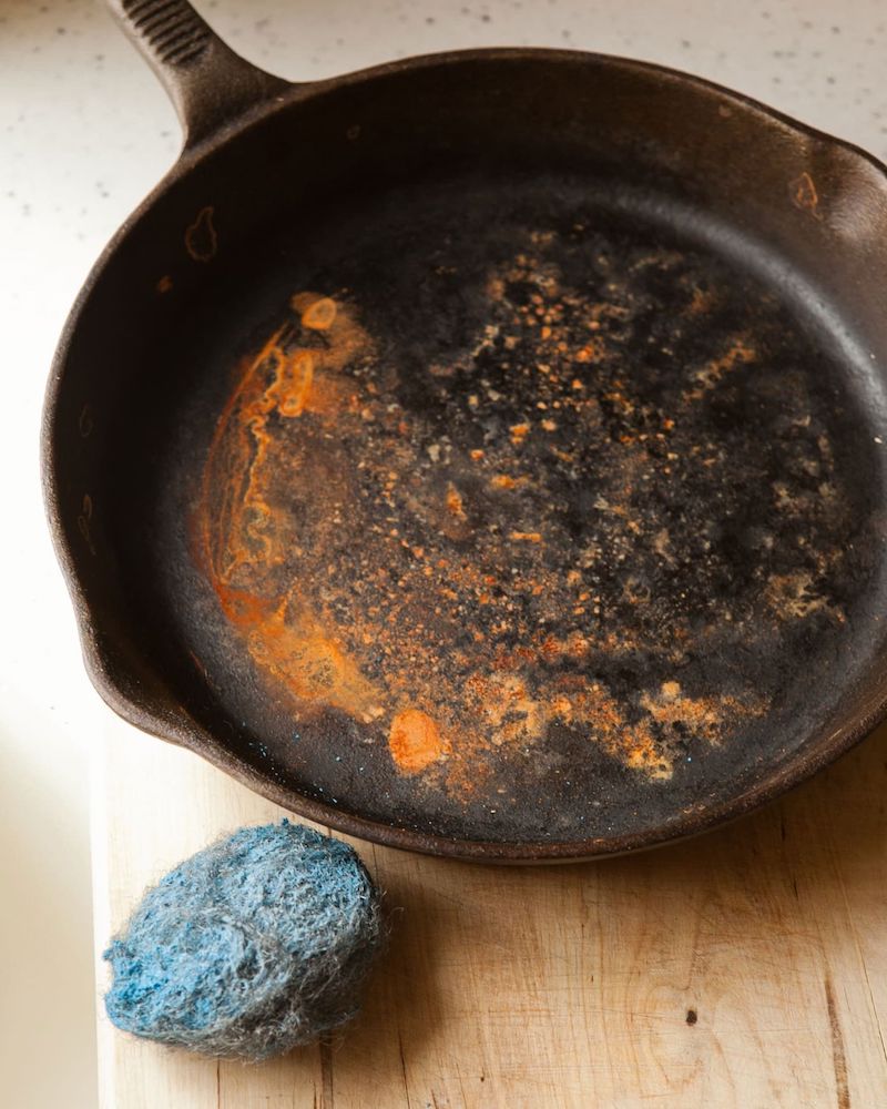 seasoning a pan rusty pan