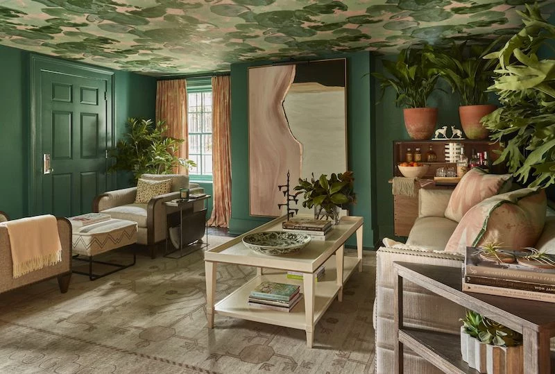 transform your ceilings  with wallpaper