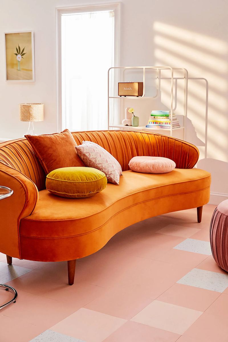 vintage home interior products orange couch