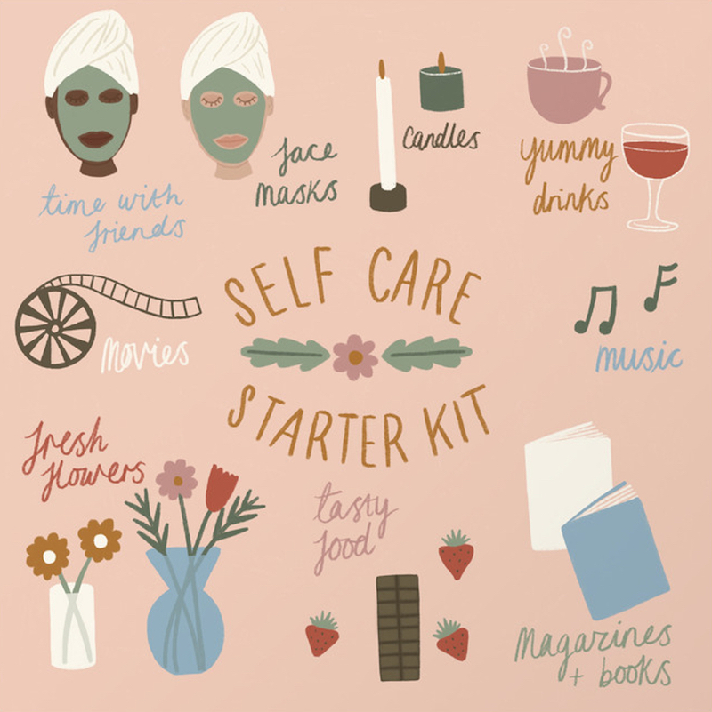 4 self care starter kit prints