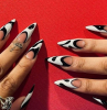 acrylic nail designs in black and white