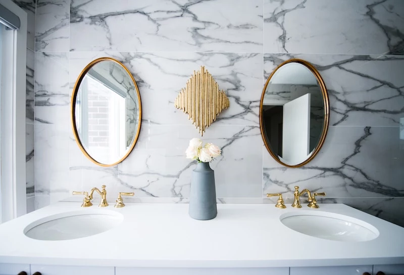 bathroom sinks two with mirrors