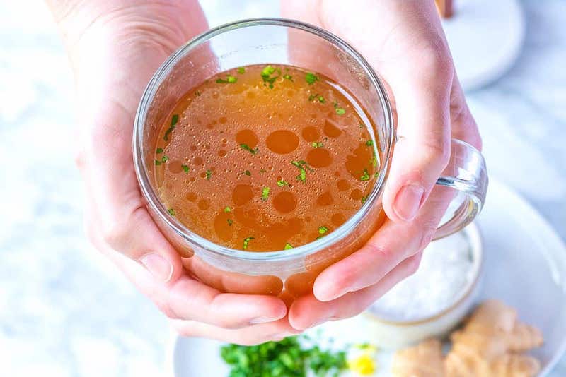 benefit of bone broth broth in a cup