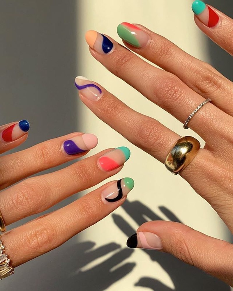 nail design ideas colorful splotches