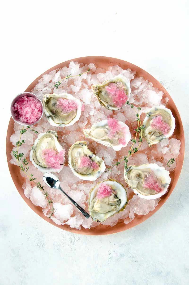 oysters with mignonette granita umami date night dinner ideas