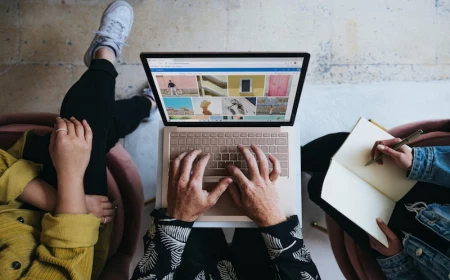person on their computer